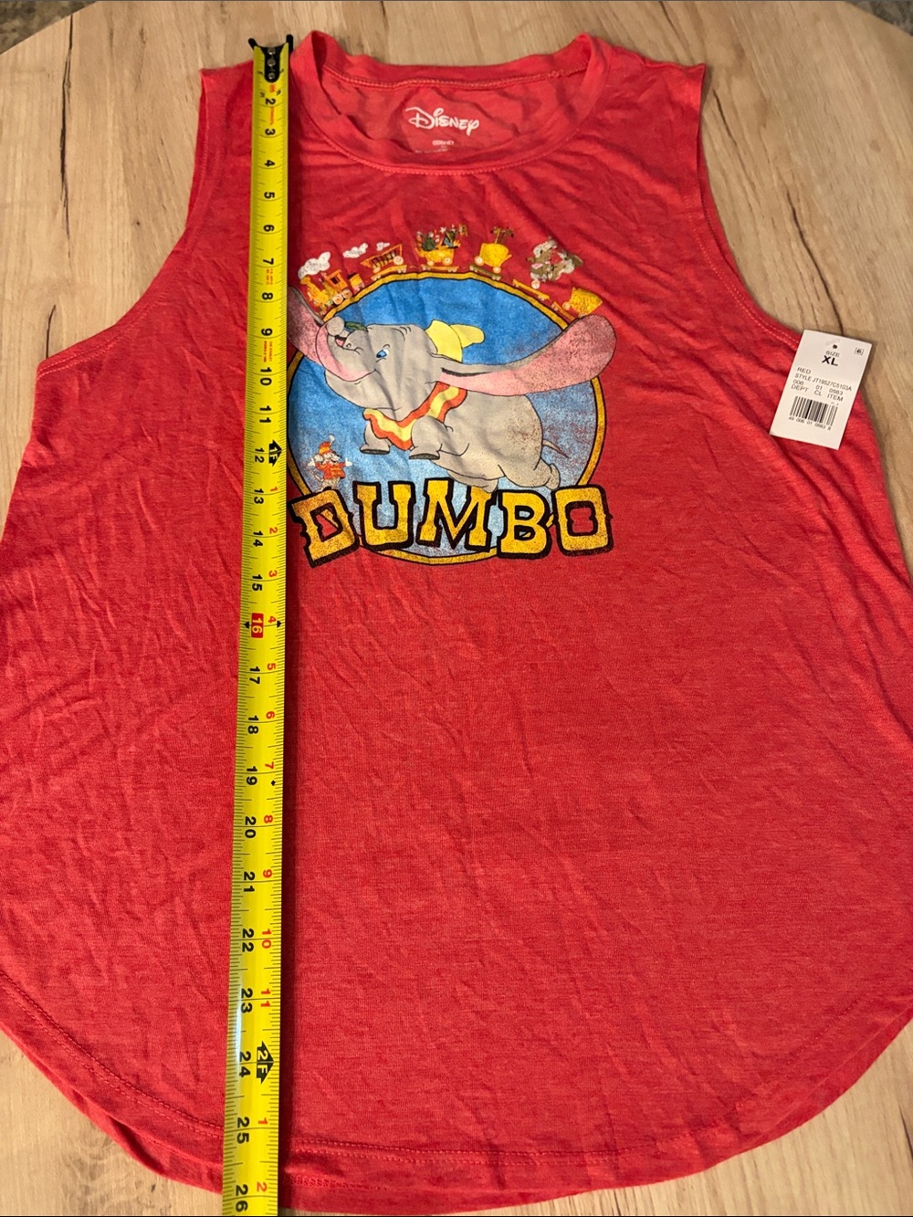 DISNEY DUMBO WOMENS XL RED SLEEVELESS GRAPHIC TANK TOP SIZE XL NWT - Picture 5 of 7